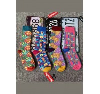 Handmade Colorful shells Print Cotton Crew Socks