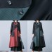 New plus size long coat fall jacket green patchwork double breast Coats Women