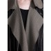 Elegant plus size long fall coat black striped Notched large hem wool overcoat