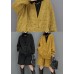 Yellow Fine Cotton Filled Loose Two Pieces Set button Winter