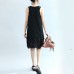 summer black stylish cotton  sundress oversize casual dresses o neck maxi dress