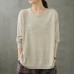 Diy o neck linen fall tops women Cotton beige top