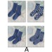 Art Blue Dot Jacquard Cotton Crew Socks